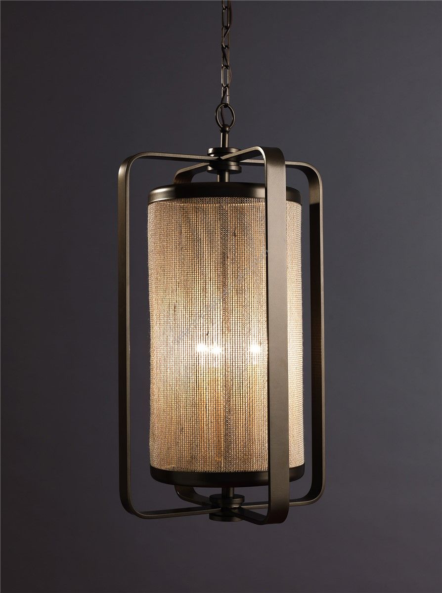 Officina Ciani / Lanterns / Iron with Cylindrical Lampshade HL1087CH-3 Fasce