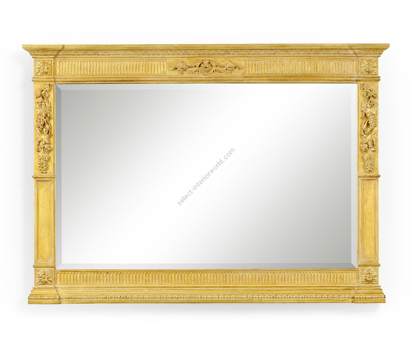 Jonathan Charles / Empire Large Rectangular Gilded Overmantle Mirror / 494448-GIL