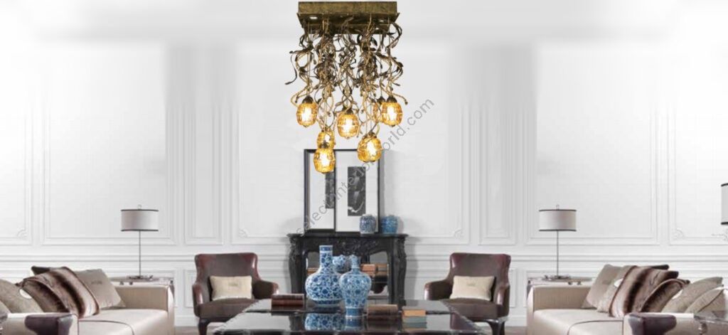 Mechini / Chandeliers / Bohemian Crystal and Lamp Shades L-Braid-R/5+2