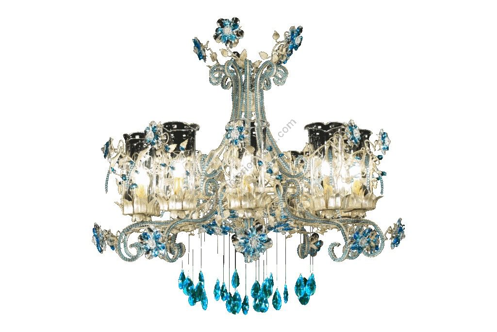 Mechini / Chandeliers / Coloured Bohemian Crystal and Crystal Lampshades L802/10 MH