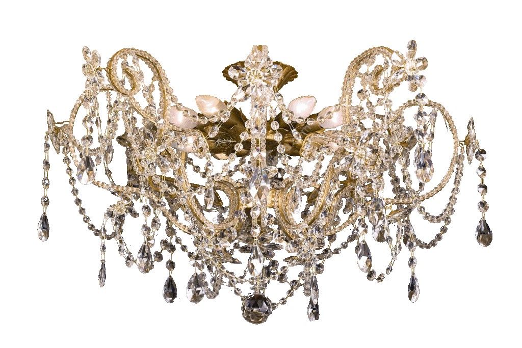 Mechini / Ceiling Lights / Clear Bohemian Crystal and Clear Pearl Banding P314/8