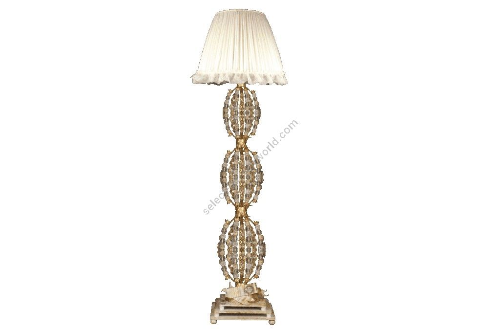 Mechini / Floor Lamps / Clear Bohemian Crystal and Silk Lampshade PT293/1