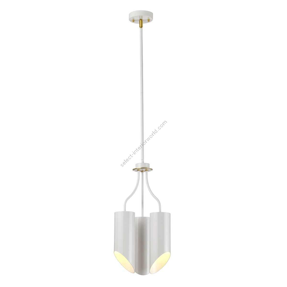 Elstead Lighting / Chandeliers / Quinto 3 Light Chandelier - White Aged Brass