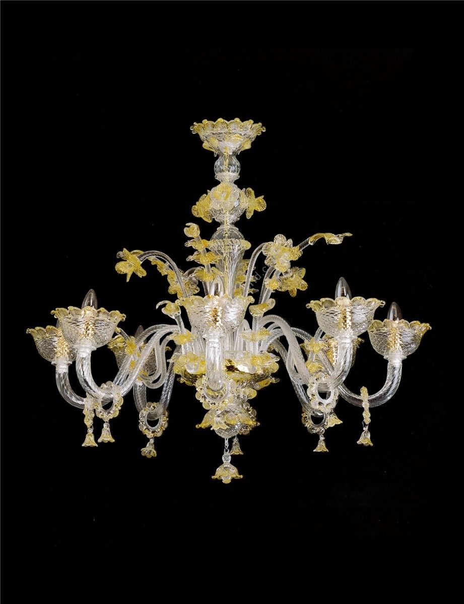 Italian Luxury Lighting / Chandeliers / Venetian Glass Elegante Murano Glass 8-Light V6163 008