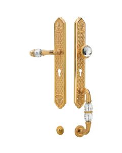 Bronces Mestre / Door Handles / Clasica set with Swarovski crystal keyhole europrofile 85mm 0J3007.SZ85.01