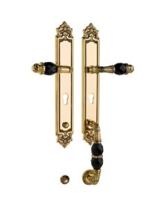Bronces Mestre / Door Handles / Clasica set with black Swarovski crystal and europrofile 85mm 0J3705.SN85Y.34