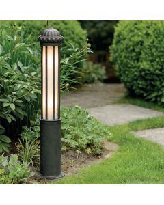 Elegant Bollard Light in Historical style, Wrought Iron AL 6862
