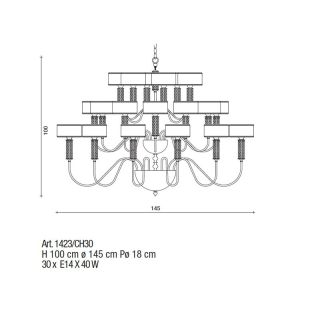 Il Paralume Marina / Chandelier / 1423/CH30