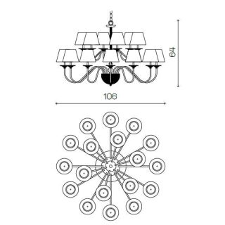 Il Paralume Marina / Chandelier / 1460/CH18