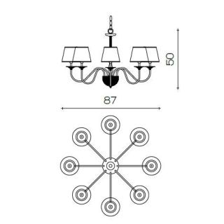 Il Paralume Marina / Chandelier / 1460/CH8