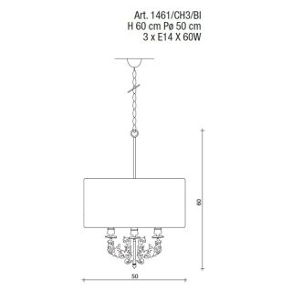Il Paralume Marina / Chandelier / 1461/CH3/BI
