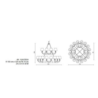 Il Paralume Marina / Chandelier / 1543/CH24