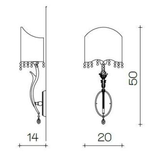 Il Paralume Marina / Wall Lamp / 1689/A1/V2