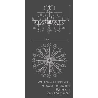 Il Paralume Marina / Chandelier / 1710/CH24/KR/RS