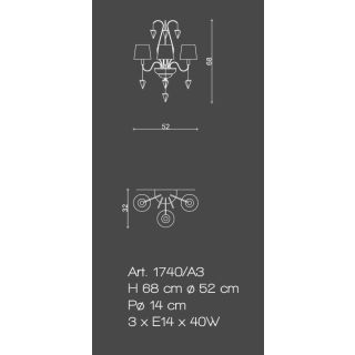 Il Paralume Marina / Wall Lamp / 1740/A3