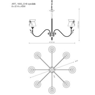Il Paralume Marina / Chandelier / 1850/CH8
