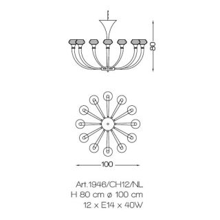 Il Paralume Marina / Chandelier / 1946/CH12/NL