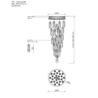Il Paralume Marina / Chandelier / 1958D60