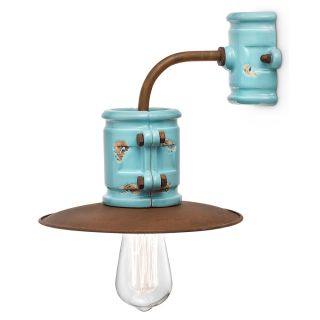 Urban Wall Lamp with Vintage Metal Lampshade C1524 by Ferroluce
