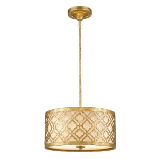 Elstead Lighting / Pendant Lights / Arabella 2 Light Duo-Mount Medium Pendant - Distressed Gold, Ivory Shade