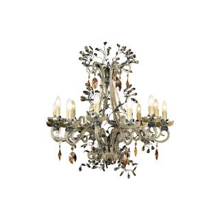 Mechini / Chandeliers / Chandelier with Coloured Bohemian Crystal & Clear Pearl Banding L256/12