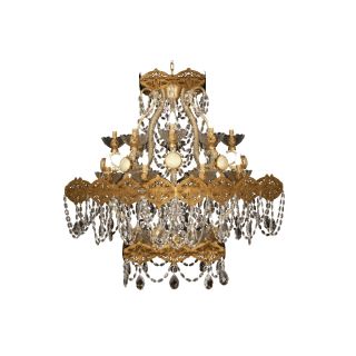 Mechini / Chandeliers / Clear Bohemian Crystal & Clear Pearl Banding L294/24