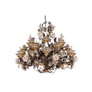 Mechini / Chandeliers / Clear Bohemian Crystal and Biscuit Ceramic L299/21 Gold