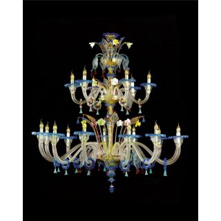 Italian Luxury Lighting / Chandeliers / Venetian Glass Multicolor 12-Light V7868 012