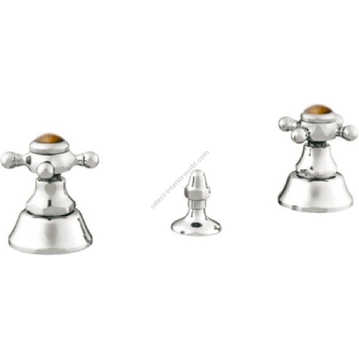 Bronces Mestre / Bidet Fittings / Three holes bidet set with tiger eye stone 035022.BTG.50