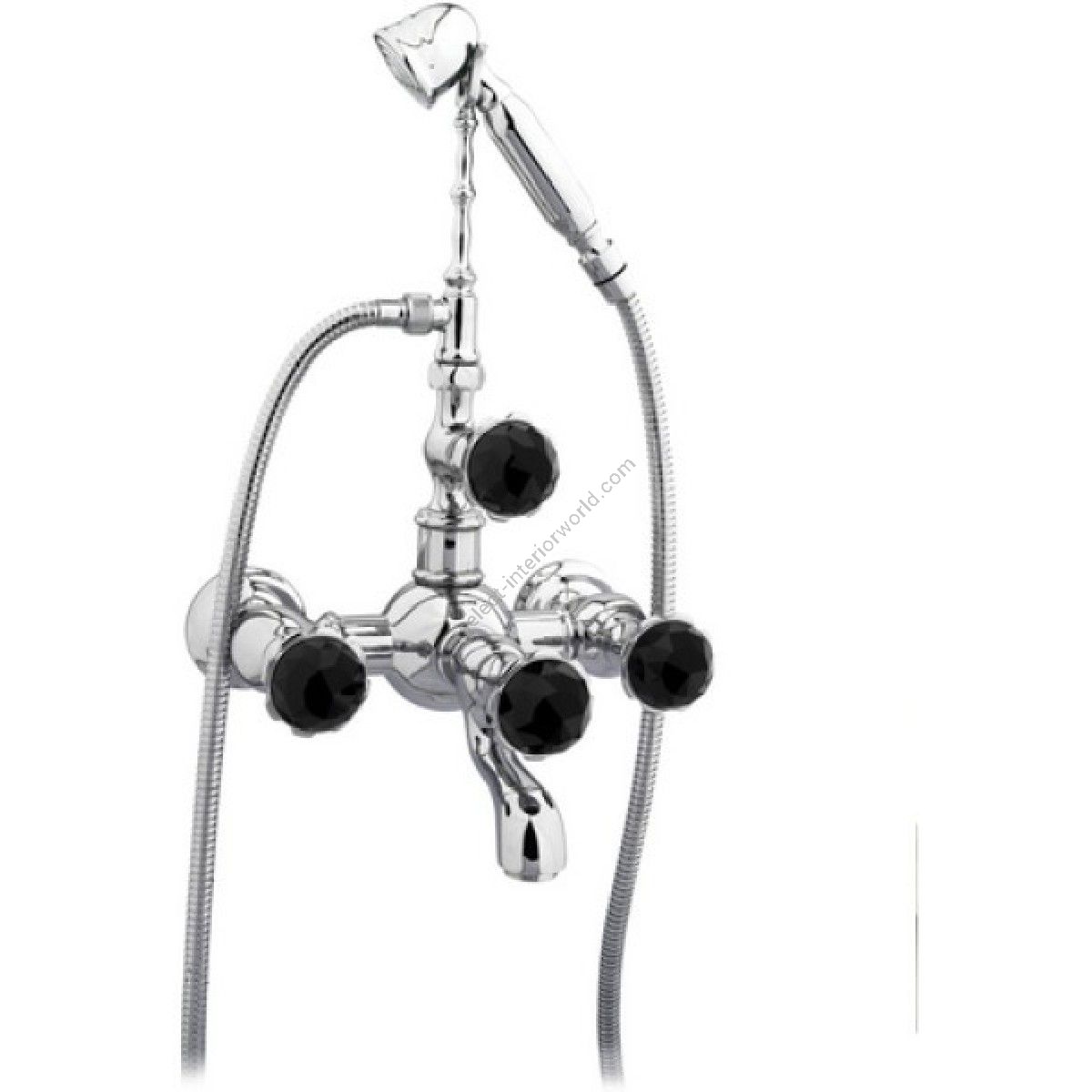 Bronces Mestre / Bath-Shower Fittings / Bath shower set with Swarovski black crystal 035216.N00.50