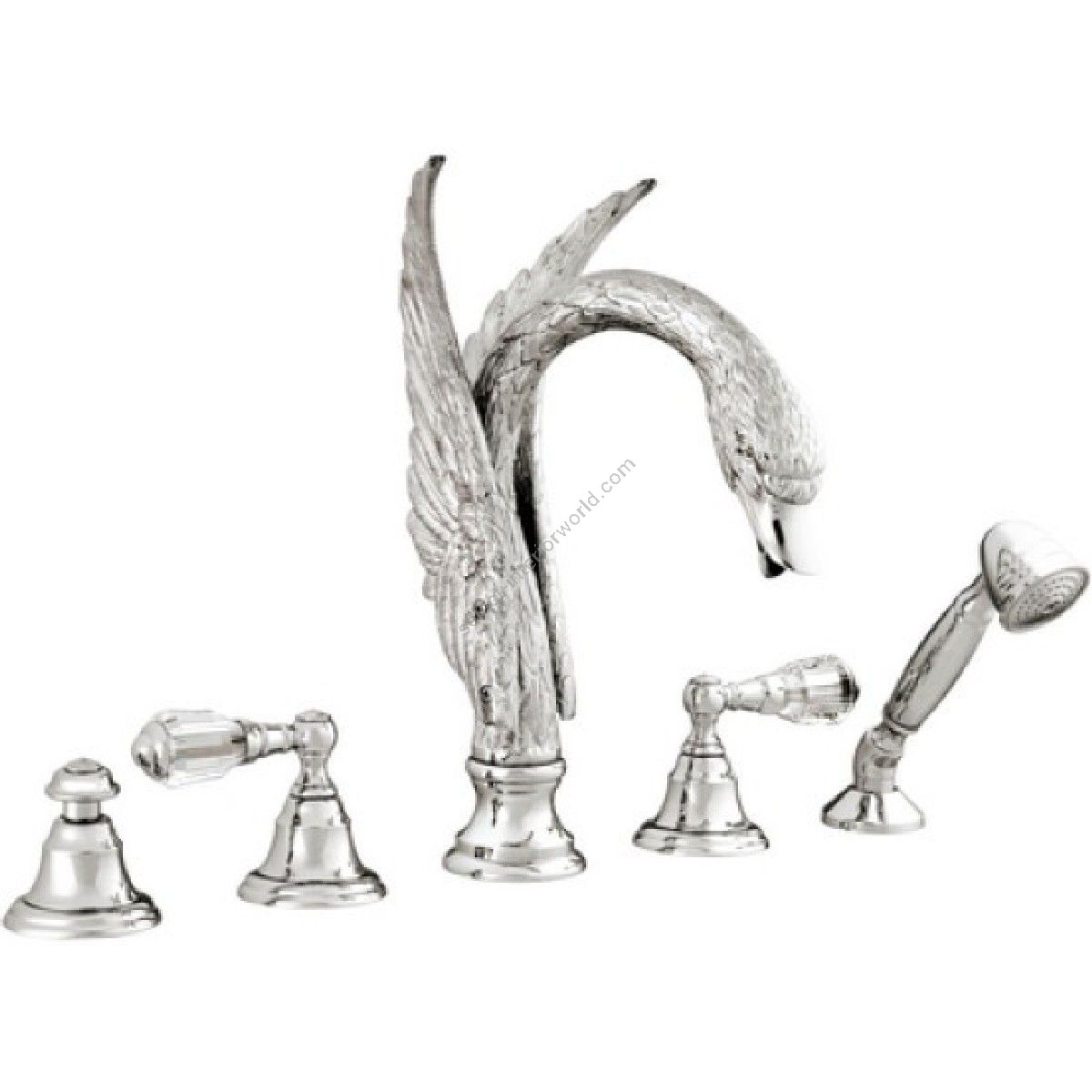 Bronces Mestre / Bath-Shower Fittings / Five holes bath set with Swarovski crystal 039656.D00.50