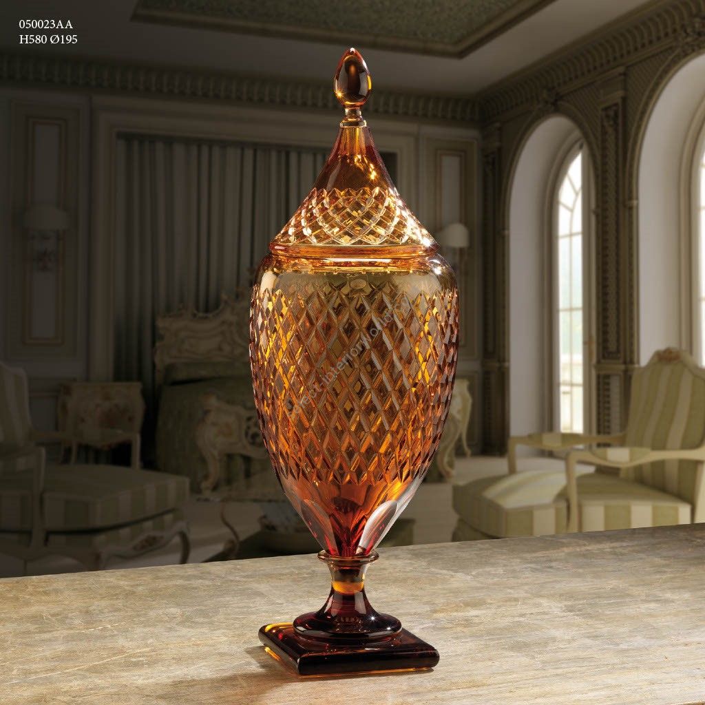 Italian Luxury Lighting / Vases / Amber Crystal 58 cm 050023AA