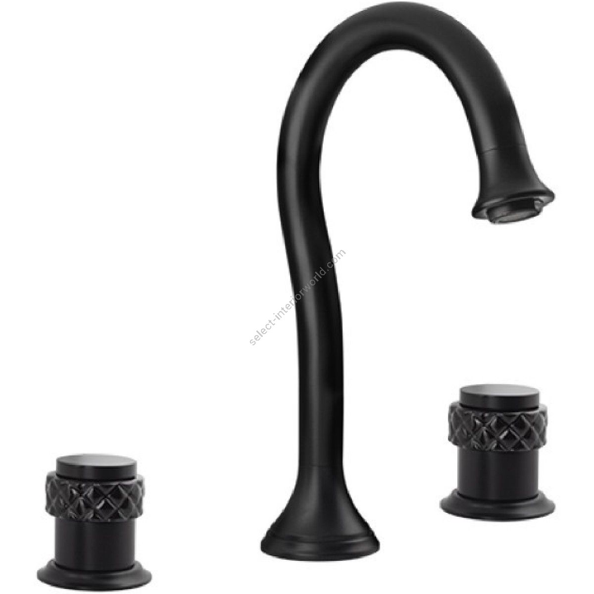 Bronces Mestre / Washbasin Fittings / Three holes basin set with black porcelain 065501.N00.84