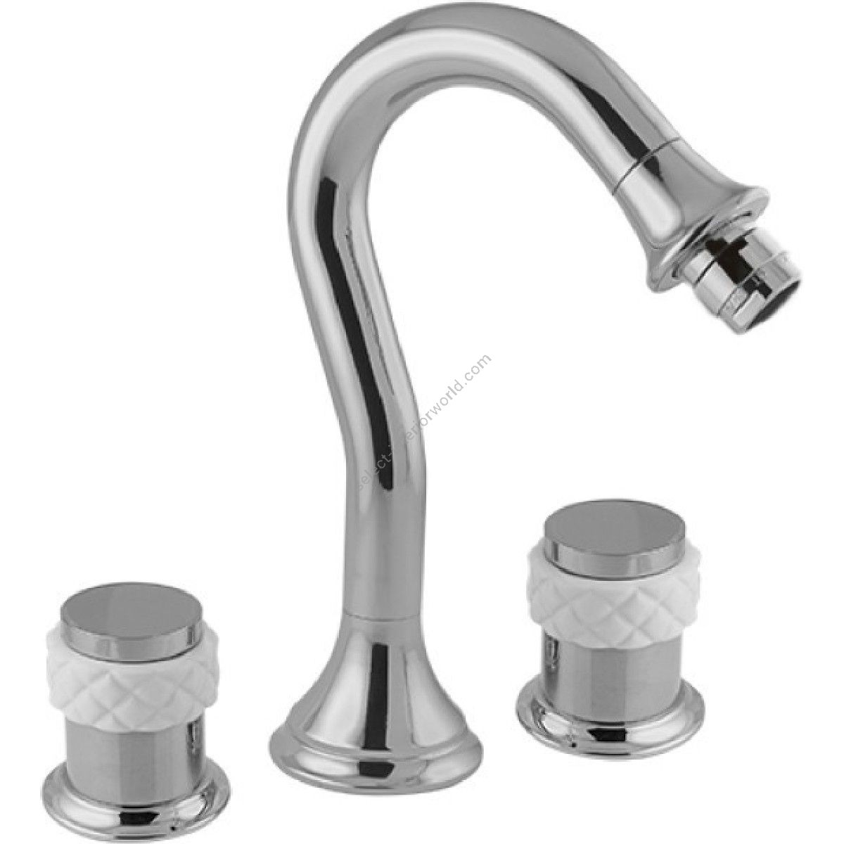 Bronces Mestre / Bidet Fittings / Three holes bidet set with white porcelain 065521.000.50