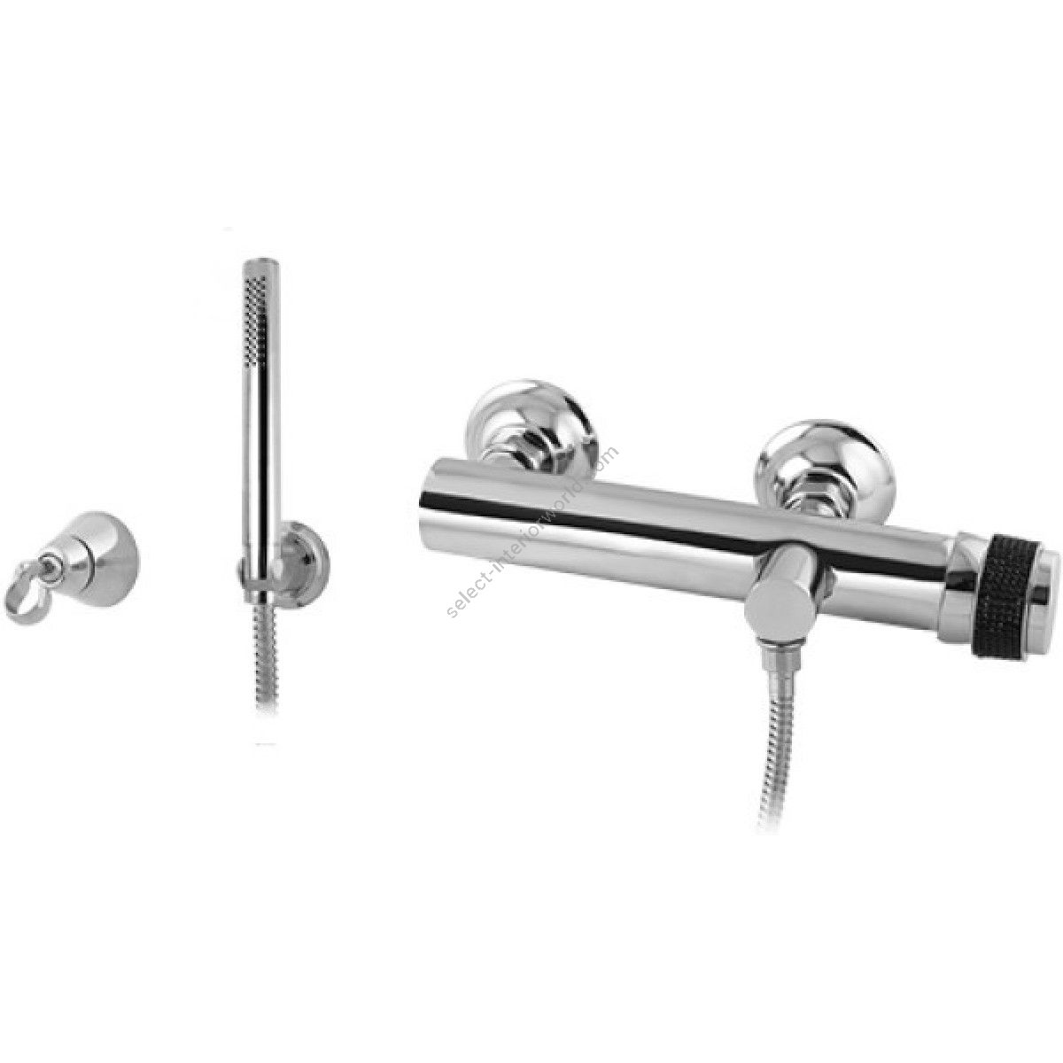 Bronces Mestre / Bath-shower fittings / Shower mixer with knob black Swarovski Crystal Mesh 071413.HN0.50