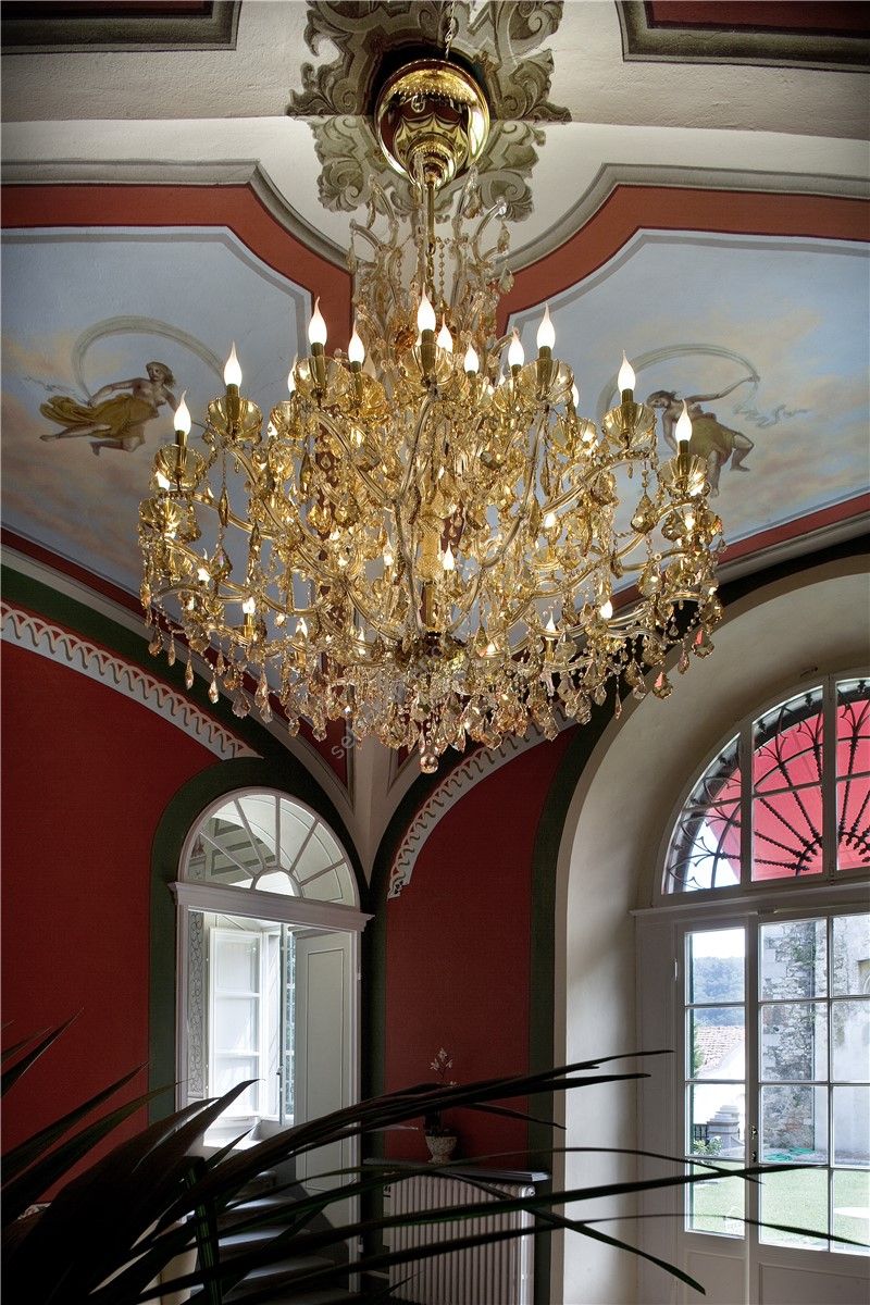 Italian Luxury Lighting / Chandeliers / Maria Theresa Amber 45 Lights 1003 045