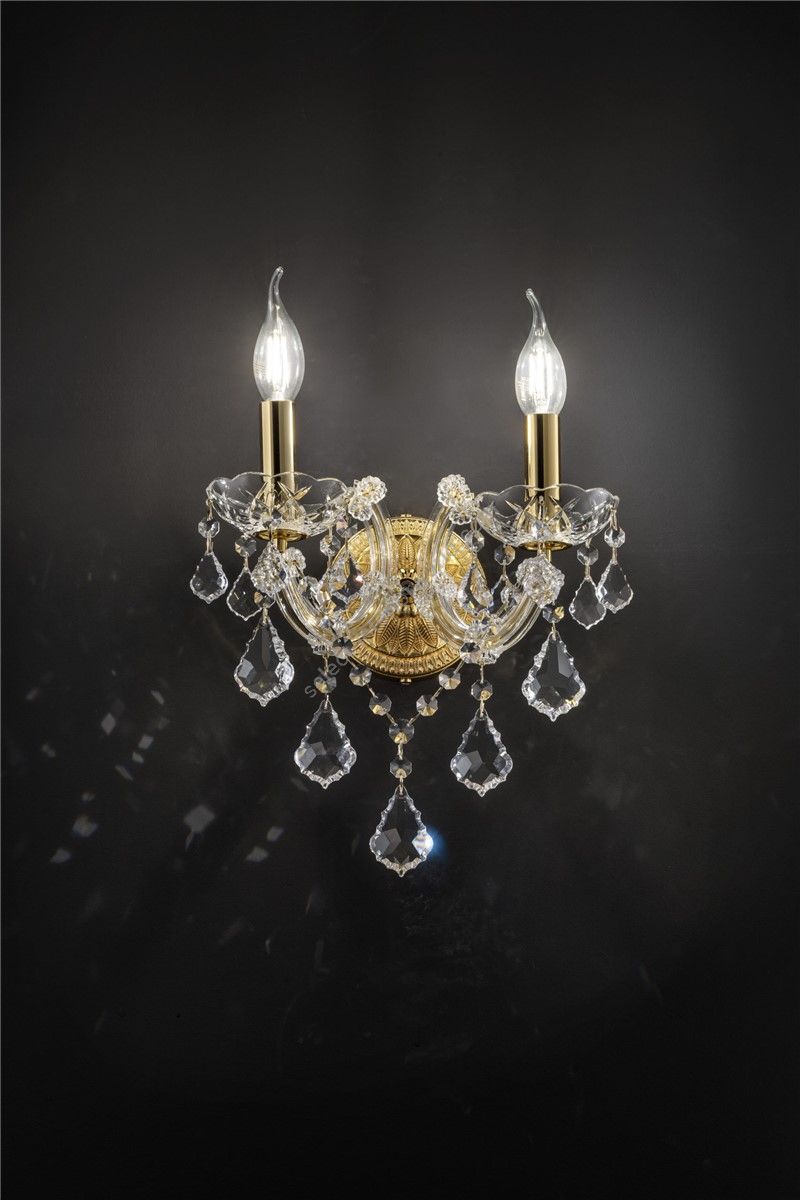 Italian Luxury Lighting / Wall Sconces / Maria Theresa Gold and Silver 2 Lights 1041 002