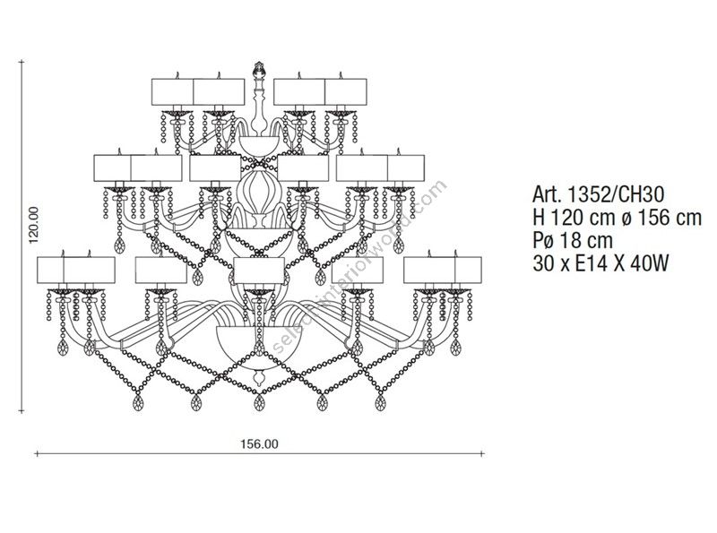 Il Paralume Marina / Chandelier / 1352/CH30