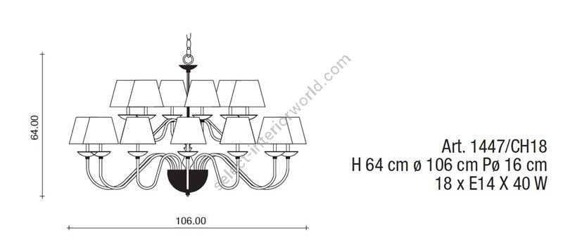 Il Paralume Marina / Chandelier / 1447/CH18