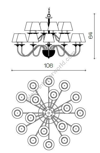 Il Paralume Marina / Chandelier / 1460/CH18