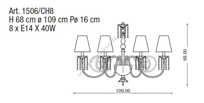 Il Paralume Marina / Chandelier / 1506/CH8