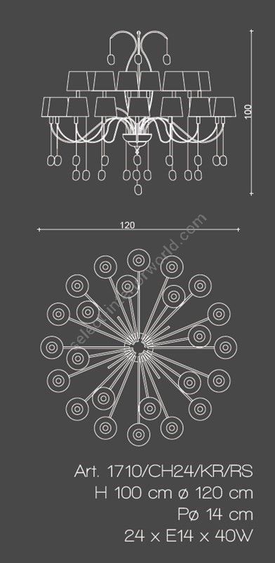 Il Paralume Marina / Chandelier / 1710/CH24/KR/RS