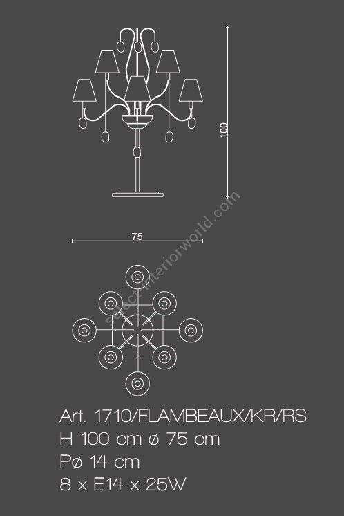 Il Paralume Marina / Table Lamp / 1710/FLAMBEAUX/KR/RS
