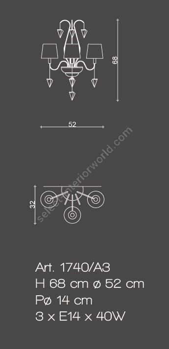 Il Paralume Marina / Wall Lamp / 1740/A3