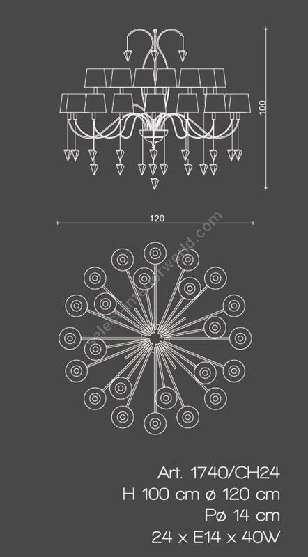 Il Paralume Marina / Chandelier / 1740/CH24