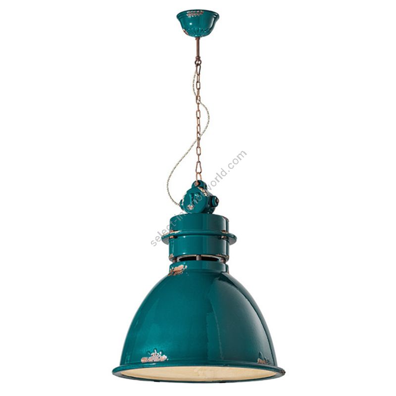 Rustic Industrial style Pendant Lamp, Dome Shade C1750 by Ferroluce