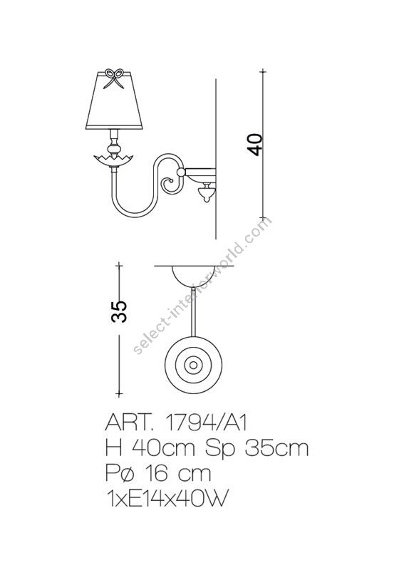 Il Paralume Marina / Wall Lamp / 1794/A1