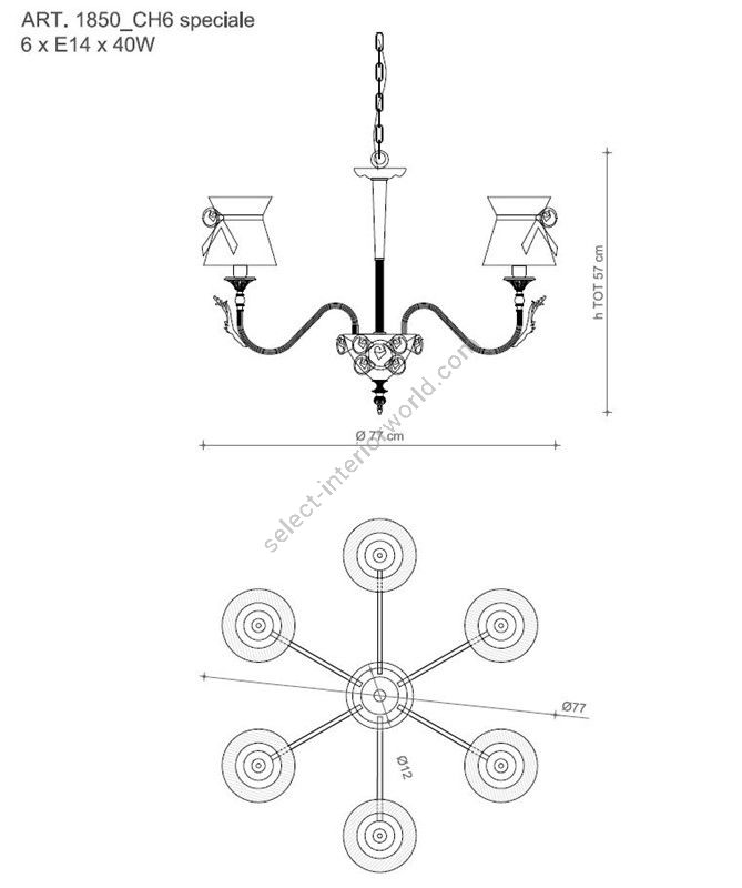 Il Paralume Marina / Chandelier / 1850/CH6