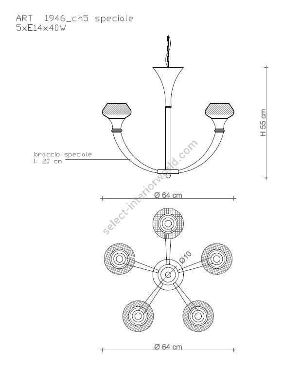 Il Paralume Marina / Chandelier / 1946/CH5/NL