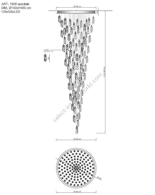 Il Paralume Marina / Chandelier / 1958D150